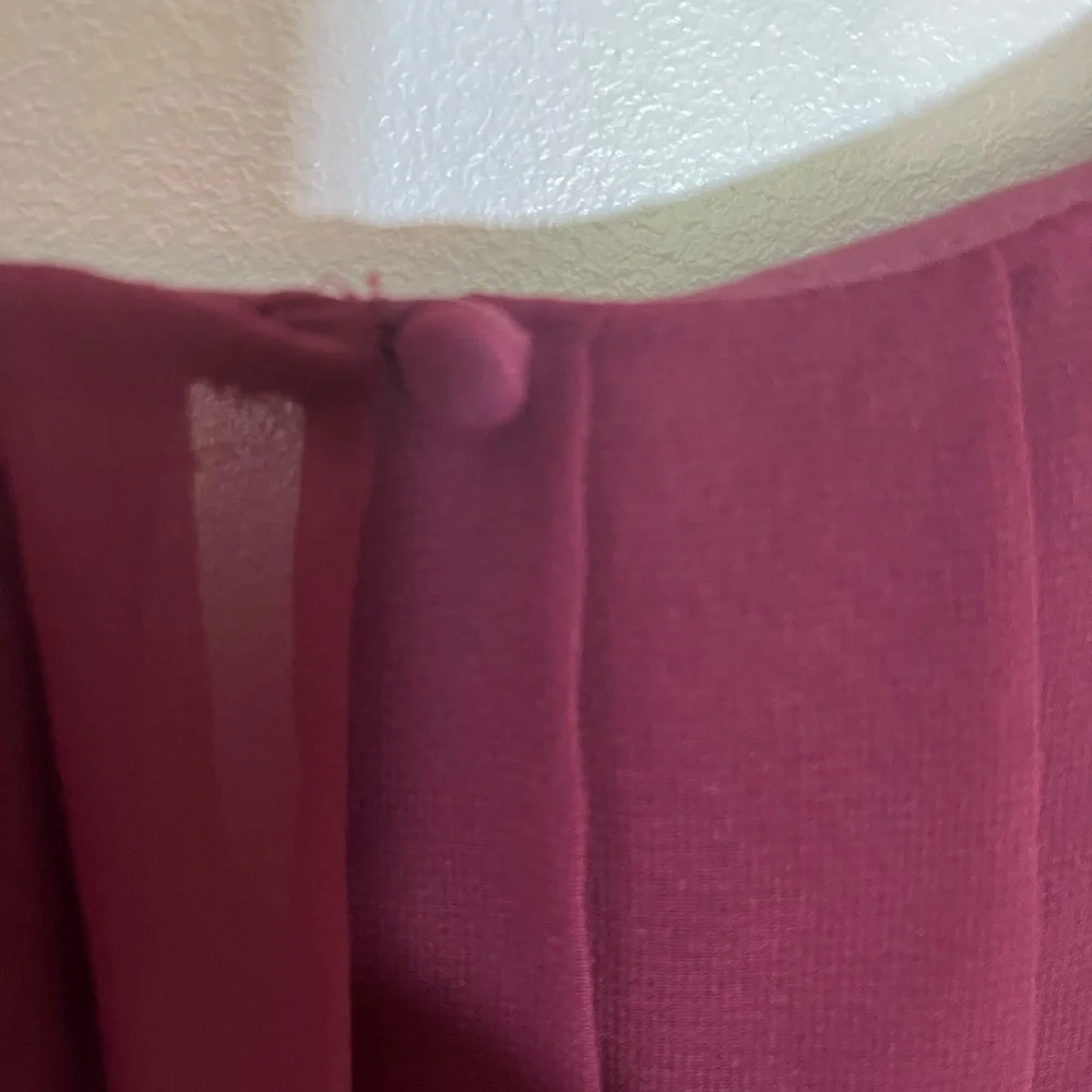 Ralph Lauren Girl’s Pleated Burgundy Sleeveless Chiffon Dress Size 16